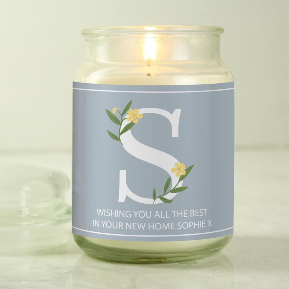 Personalised Floral Initial Candle Jar Extra Image 1